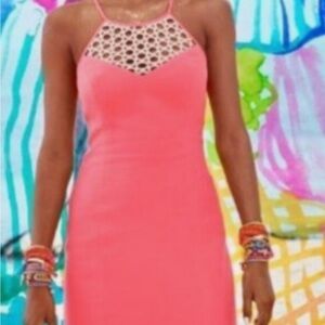 Lilly Pulitzer Pink Halter Sheath Dress for Cocktail